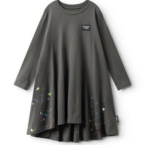 nununu Gray Long Sleeve Dress with Flared Silhouette